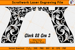 Glock 22 Gen 3 Scrollwork Firearms Laser Engraving Design