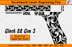Glock 22 Gen 3 Scrollwork Firearms Laser Engraving Design