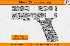 Glock 25 engraving, Glock scroll file, firearms scrollwork, Decorative filigree, firearms engraving design, gun Scroll laser pattern, Firearm engraving file, EZCAD laser files, CNC engraving svg, Timeless decoration