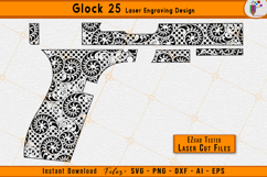 Glock 25 engraving, Glock scroll file, firearms scrollwork, Decorative filigree, firearms engraving design, gun Scroll laser pattern, Firearm engraving file, EZCAD laser files, CNC engraving svg, Timeless decoration