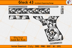 Glock 43 Scrollwork Firearms Gun Laser Engraving Design File