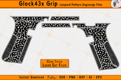 Glock 43X Grip Leopard Pattern Firearms Gun Laser Engraving