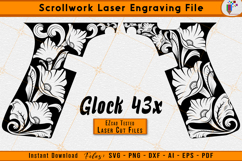 Glock 43X Scrollwork Firearms Laser Engraving Design Files