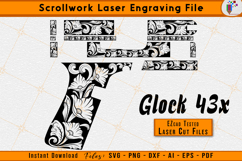 Glock 43X Scrollwork Firearms Laser Engraving Design Files