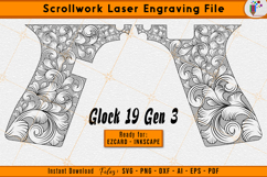 Glock19 Gen3 Scrollwork Firearms Gun Laser Engraving Files