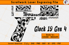 Glock19 Gen4 Scrollwork Firearms Laser Engraving File Design