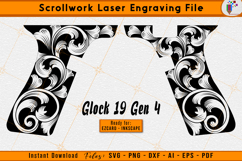 Glock19 Gen4 Scrollwork Firearms Laser Engraving File Design