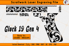 Glock19 Gen4 Scrollwork Firearms Laser Engraving File Design