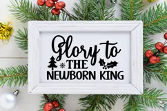 Glory to the Newborn King Sign SVG, Farmhouse Christmas Sign Product Image 2