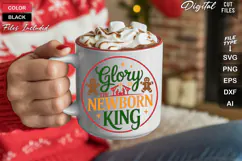 Glory To The Newborn King SVG | Christmas Round Sign SVG Product Image 5