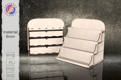 Laser Cut Display Rack with Storage Drawers SVG Product Image 1