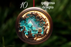Glowing Round Christmas Ornaments Sublimation Bundle Png Product Image 2