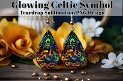 Glowing Celtic Teardrop Earring Design, Knotwork Design 7 Product Image 1