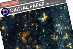 Glowing Fireflies Digital Paper Product Image 1