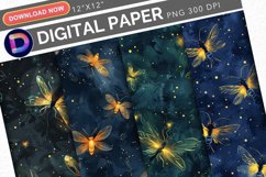Glowing Fireflies Digital Paper Product Image 1