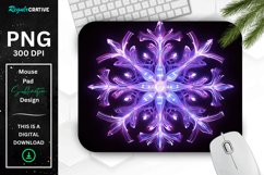 Glowing Lavender Snowflake Mouse Pad Product Image 1