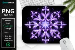 Glowing Lavender Snowflake Mouse Pad Product Image 1