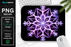 Glowing Lavender Snowflake Mouse Pad Product Image 1