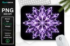 Glowing Lavender Snowflake Mouse Pad Product Image 1