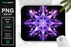 Glowing Lavender Snowflake Mouse Pad Product Image 1