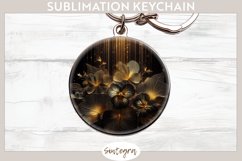 Glowing Pansies v2 Round Keychain Sublimation Product Image 1