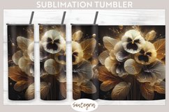Glowing pansies v3 Tumbler Sublimation 20 oz Skinny Product Image 1