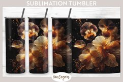 Glowing pansies v4 Tumbler Sublimation 20 oz Skinny Product Image 1