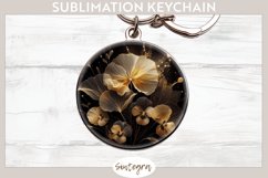 Glowing Pansies v5 Round Keychain Sublimation Product Image 1