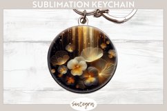 Glowing Pansies v6 Round Keychain Sublimation Product Image 1