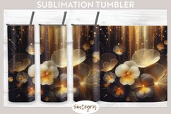 Glowing pansies v6 Tumbler Sublimation 20 oz Skinny Product Image 1