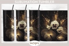 Glowing pansies v7 Tumbler Sublimation 20 oz Skinny Product Image 1