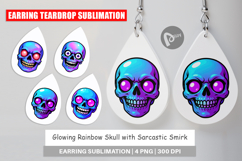 Earring Rainbow Skull Smirk Product Image 1