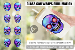 Glass Can Rainbow Skull Smirk Product Image 1