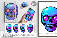 Digital Paper Rainbow Skull Smirk Product Image 1
