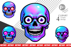Rainbow Skull Smirk Clipart Product Image 1