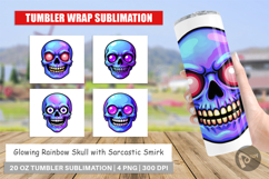 Tumbler Rainbow Skull Smirk Product Image 1