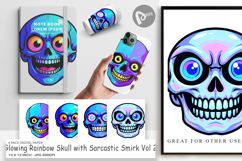 Digital Paper Rainbow Skull Smirk Product Image 1
