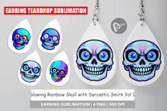Earring Rainbow Skull Smirk Product Image 1