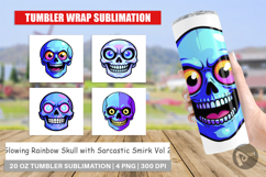 Tumbler Rainbow Skull Smirk Product Image 1