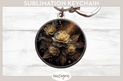 Glowing Roses v1 Round Keychain Sublimation Product Image 1