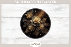 Glowing Roses v1 Round Coaster Sublimation Product Image 1