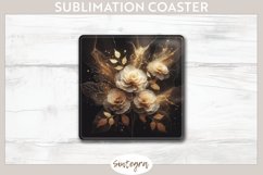 Glowing Roses v3 Square Coaster Sublimation Product Image 1