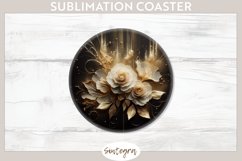 Glowing Roses v4 Round Coaster Sublimation Product Image 1