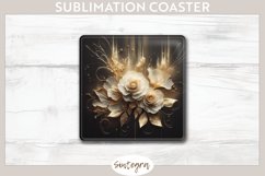 Glowing Roses v4 Square Coaster Sublimation Product Image 1