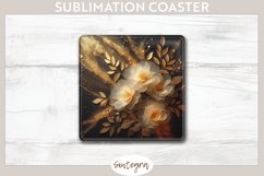 Glowing Roses v7 Square Coaster Sublimation Product Image 1