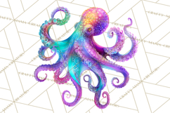 Neon Ocean Dwellers Clipart,Vibrant Sea Life Png Product Image 2