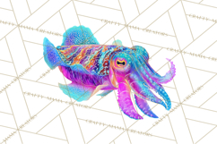 Neon Ocean Dwellers Clipart,Vibrant Sea Life Png Product Image 5