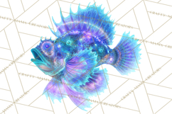 Neon Ocean Dwellers Clipart,Vibrant Sea Life Png Product Image 5