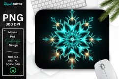 Glowing Turquoise Snowflake Mouse Pad Product Image 1