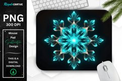Glowing Turquoise Snowflake Mouse Pad Product Image 1